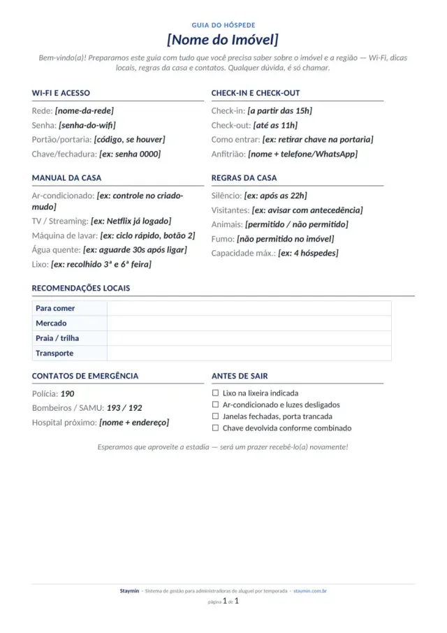 Prévia: Guia Digital do Hóspede